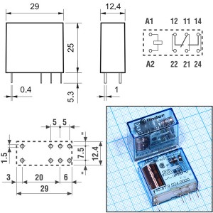 Реле 24VDC 406190240000 1C 16A/250VAC Finder