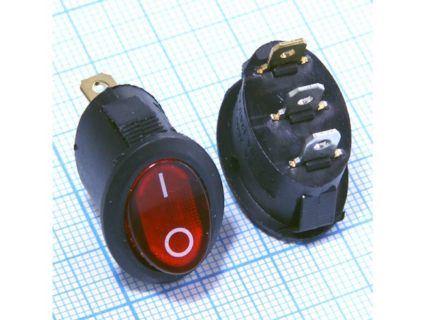 IRS-101-6C 250V/10A on-off красный переключатель