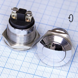 PBS-28B 19мм 250V/5A кнопка off-(on) NO антивандальная