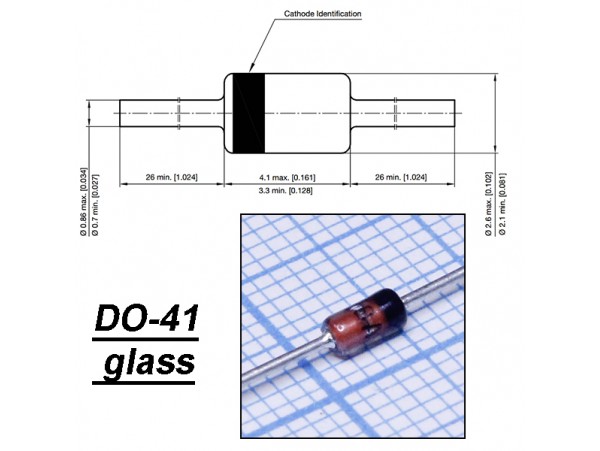 1N4730A (Стабил. 3,9V/1W) стекло