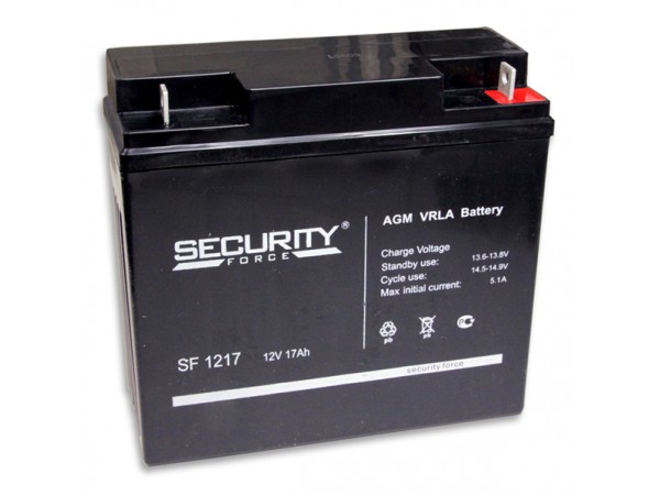 Аккумулятор 12V/17Ah SF1217 (167х181х76мм) Security