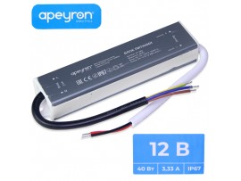 БП LED 12V 3,33A 40W APEYRON IP67 03-103