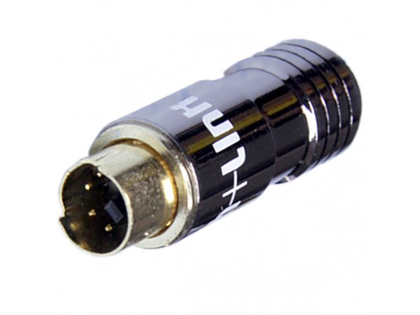 Q-1580 Вилка 6к.на кабель mini DIN-6 цвет-зол/графит