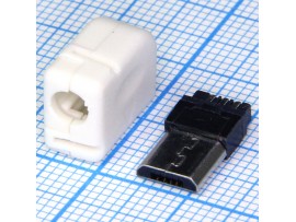 Micro USB 5pin 5PBR1 штекер на кабель угловой