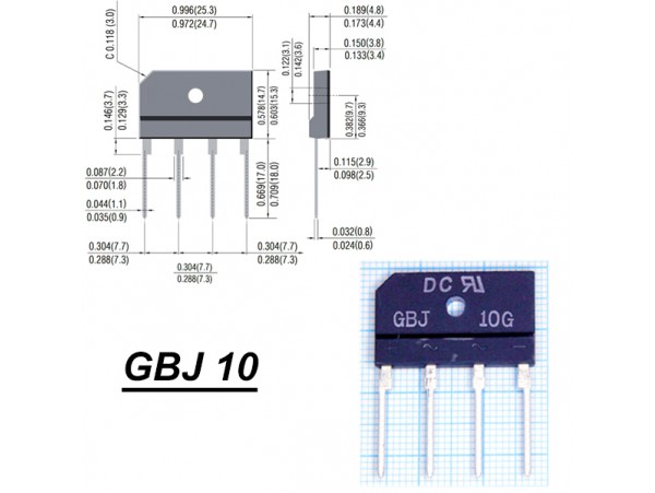 GBJ10G (400V/10A) диодный мост