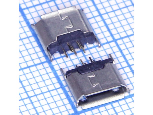 Micro USB 5pin B-5FS гнездо на плату, вертикальное
