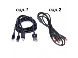 USB дата кабель на microUSB/Lightning/Type-C