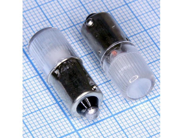 Лампа 220V BA9s неоновая белая 10х28 PVC