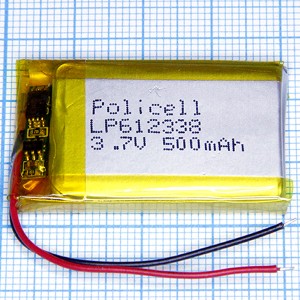 LP612338-PCM Аккумулятор 3.7V 500mAh  Li-POL