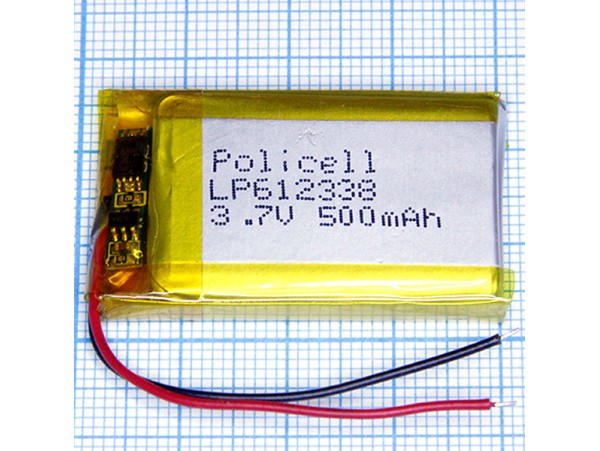 LP612338-PCM Аккумулятор 3.7V 500mAh  Li-POL