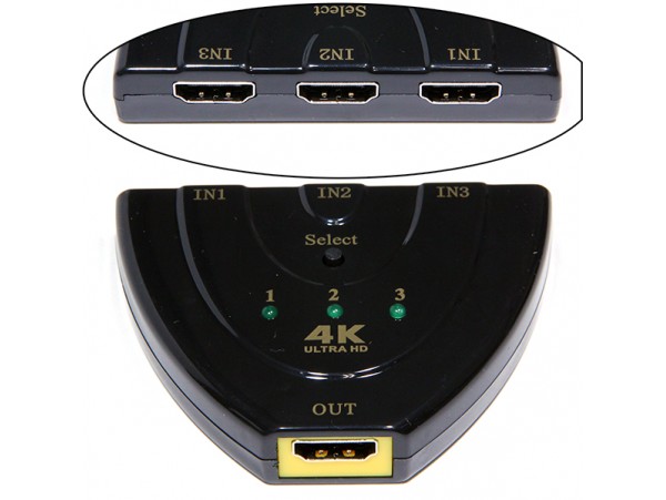 HDMI переключатель 3 входа - 1 выход