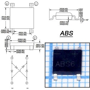 ABS6 (1,0A/600V) Диодный мост