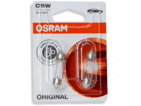 Лампа 12V5W SV8.5 C5W, 35мм OSRAM, 2шт