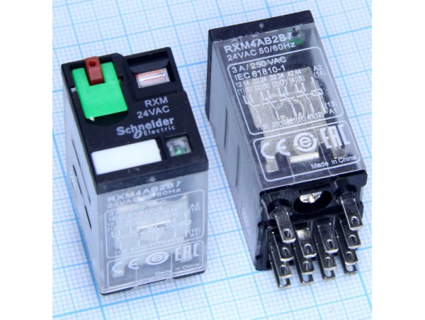 Реле 24VAC RXM4AB2B7 4C 6A/250VAC