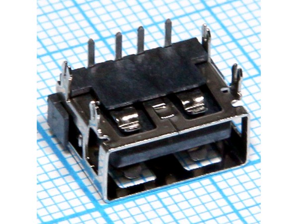 USBA-1JB розетка на плату короткая