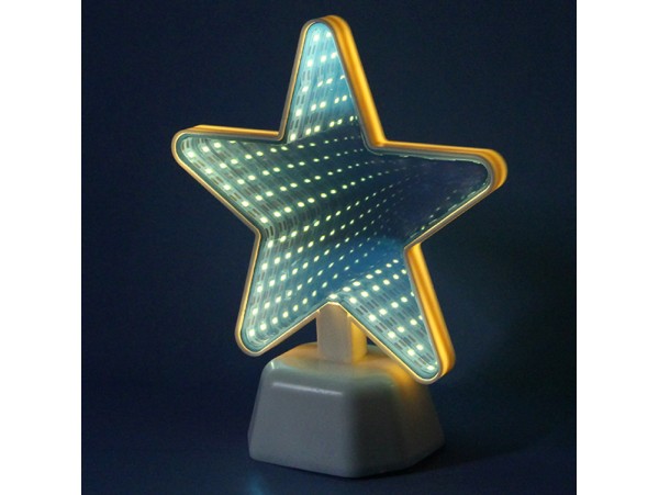 Светильник ночник LED Звезда зеркальный желтый