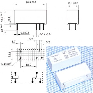 Реле 24VDC HF118F/024-1ZS1 1C 10A/250VAC