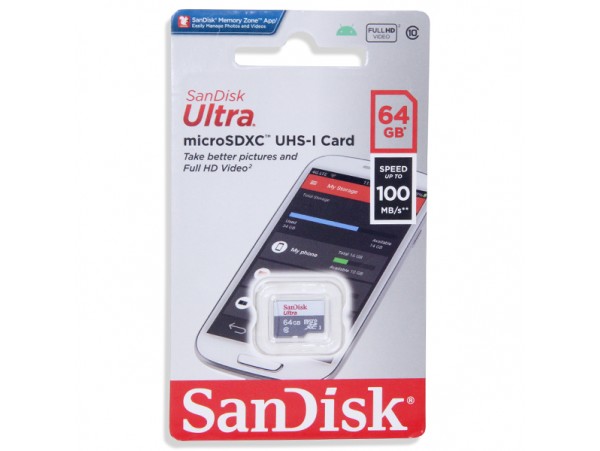 MicroSDXC 64Gb Class 10 Карта памяти SanDisk Ultra