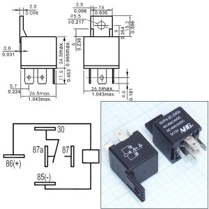 Реле 12VDC NVF4-2C-Z 40A/14VDC