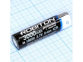 Аккумулятор 3,7V/3000 mAh 18650 (d=18;L=67) Robiton