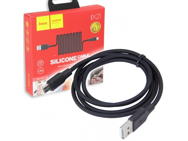 Шнур USB=micro USB силикон Hoco X21 1м
