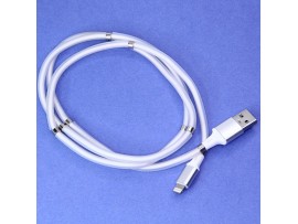 Шнур USB=Lightning 1м 3A магнит самосворачивающийся
