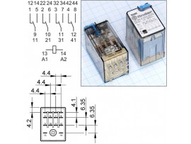 Реле 24VDC 553490240070 4C 7A/250VAC Finder