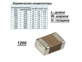 Конд.1206 100µF/10V X5R ЧИП
