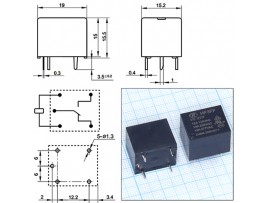 Реле 12VDC HF3FF/012-1ZSTF 1C 10A/277VAC