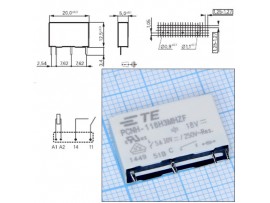 Реле 18VDC PCNH-118H3MHZF 5A/250VAC