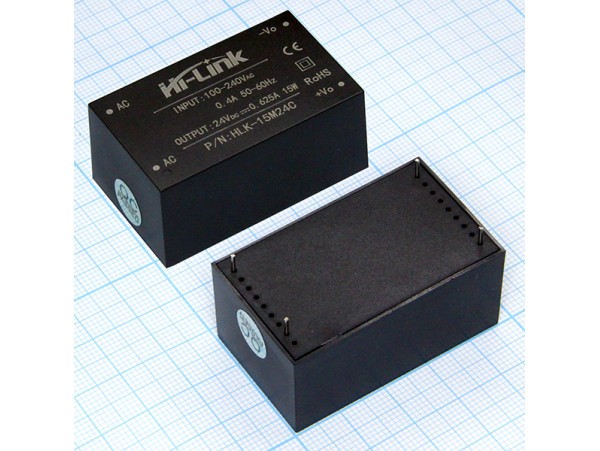 HLK-15M24 Преобразователь напряжения ~220V>24V(0,63A)