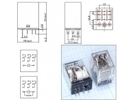 Реле 24VAC HJQ-22F-3Z 3C 5A/240VAC