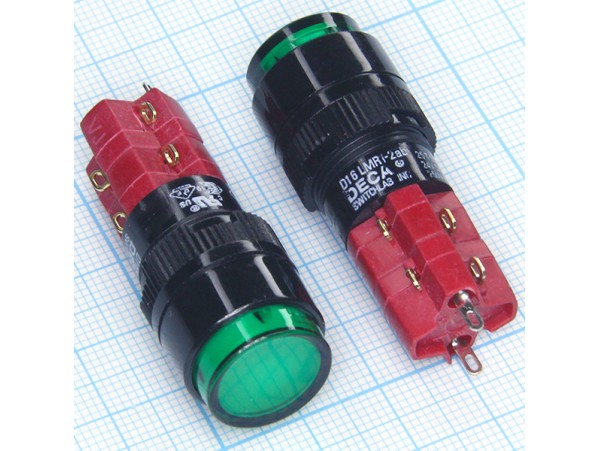D16LMR1-2AB0G 250V/5A on-(off)/off-(on) кнопка зеленая