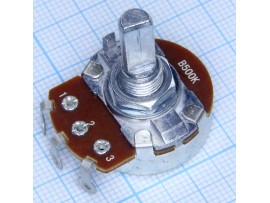 Резистор 500 кОм под гайку R-24N1-B500K.L20F