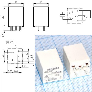 Реле 24VDC PB114024 1C 10A/250VAC