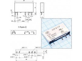 Реле 5VDC 1C HF41F/5-ZS 6A/250VAC