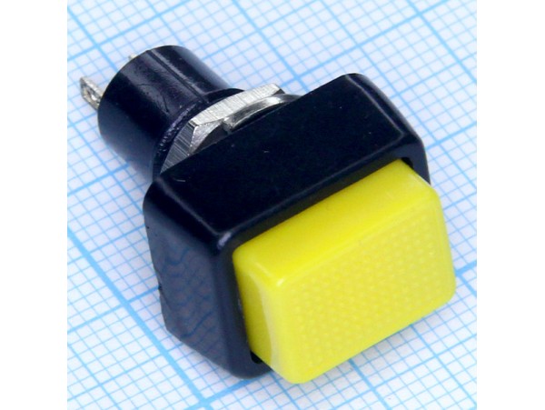 PBS-22A 250V/2A on-off кнопка жёлтая