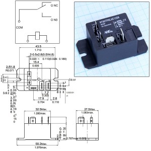 Реле 12VDC NT90TPNLAE12SB 1A 40A/240VAC
