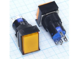 AL6-M24V 24V/3A on-(on) кнопка желтая