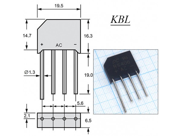 RS406 (600V/4A)/KBL406 Диодный мост