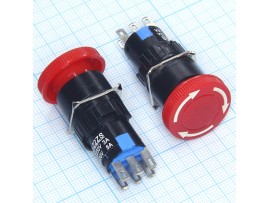 Кнопка ARG1-16T1P 220V/3A on-on красная