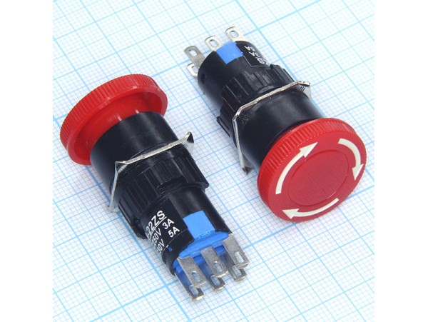 Кнопка ARG1-16T1P 220V/3A on-on красная