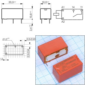Реле 24VDC RE034024 24DC 1A 6A/250VAC