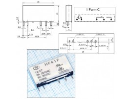 Реле 12VDC HF41F/12-ZT 1C 6A/250VAC