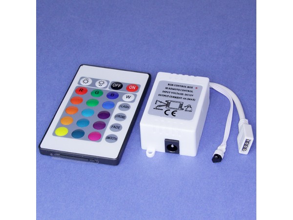Контроллер RGB с ПДУ на 24 кнопки светодиодных лент