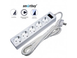Фильтр сетевой 5 роз. 1.8м Smartbuy 10А с выкл.