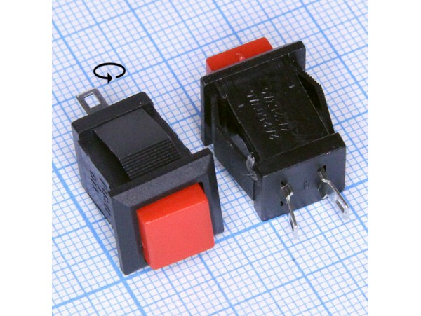 DS-431 250V/1,5A off-(on) NO красная кнопка