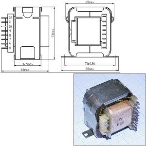 Транс. ТП60-11 2х10,6V/1,5A 2х16V/0,4A 5V/0,4A
