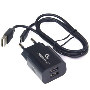 СЗУ 2USB 5V/2,4A Cablexpert+ micro USB кабель
