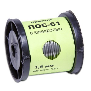 Припой d=1,5 100г ПОС-61 с канифолью
